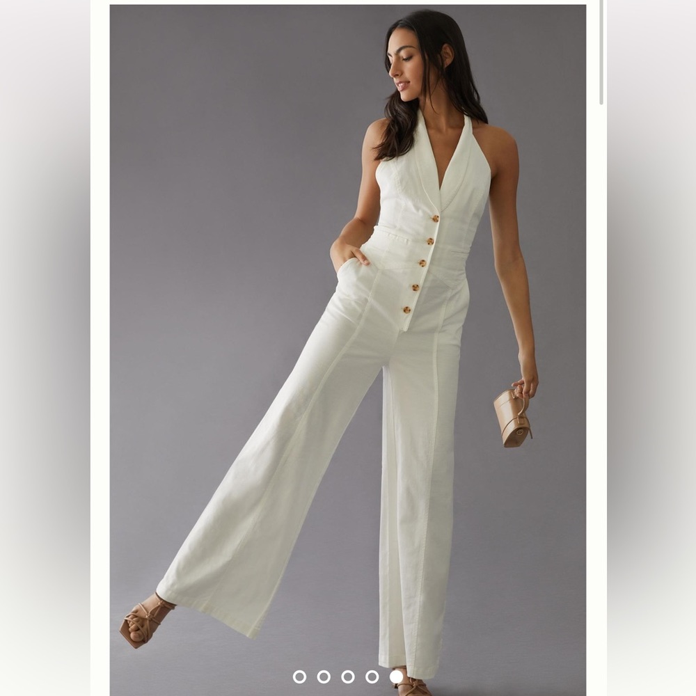 Anthropologie White Jumpsuit